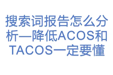 搜索词报告怎么分析—降低ACOS和TACOS一定要懂