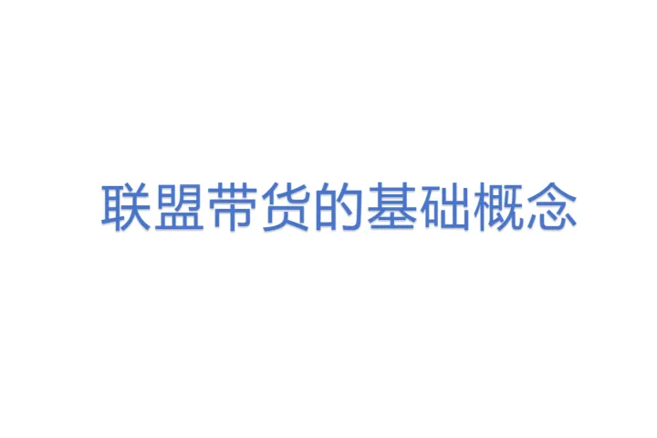 <em>联盟</em>带货的基础概念
