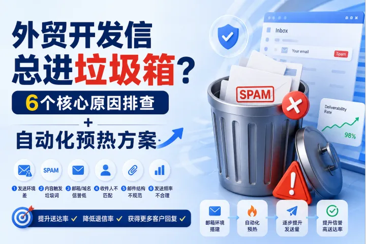 外贸开发信总进垃圾箱？6个核心原因排查+自动化预热方案
