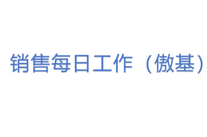 销售每日工作（傲基）