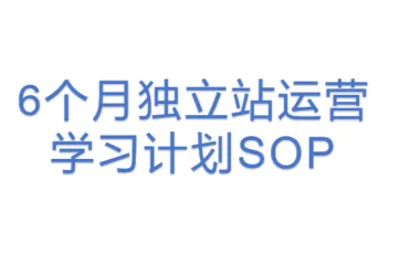 6个月独立站运营学习计划SOP