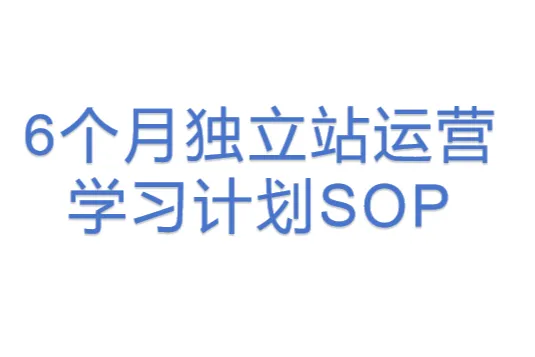 6个月独立站运营学习计划SOP