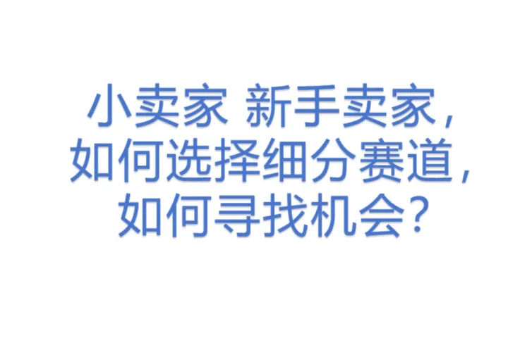 小卖家_新手卖家，<em>如何</em>选择细分赛道，<em>如何</em>寻找机会？