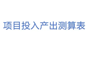 项目投入产出测算表