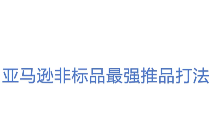 亚马逊非标品<em>最</em>强推品打法