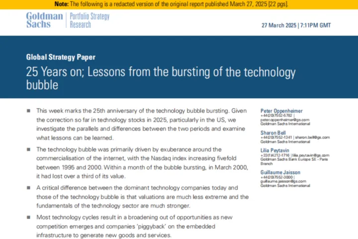 <em>高</em>盛：2025科技泡沫破裂25周年经验<em>与</em>教训报告英文版