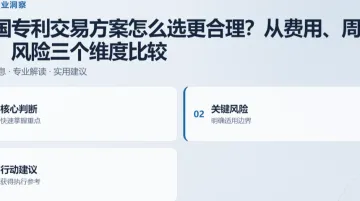 美国专利交易方案怎么选更合理？从费用、周期、风险三个维度比较
