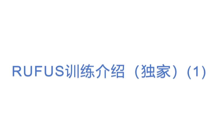 RUFUS训练<em>介绍</em>（独家）(1)