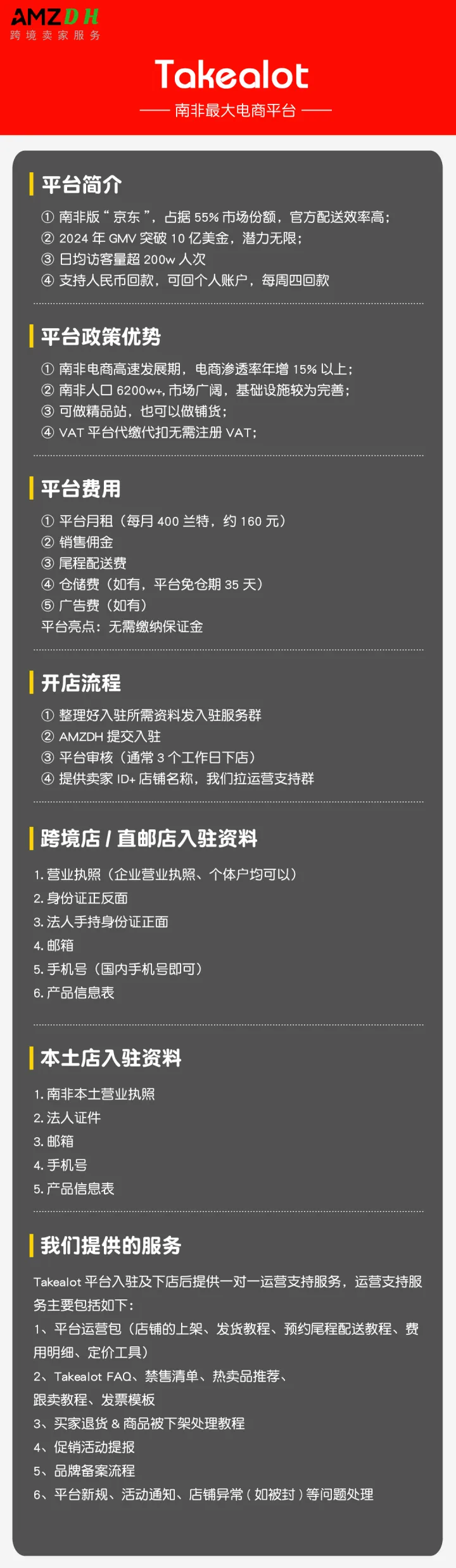 Takealot入驻及运营支持