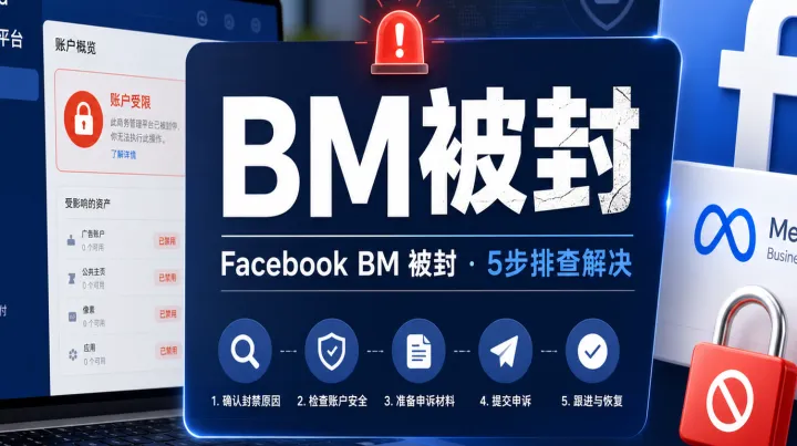 2026最新：BM被封怎么办？5步排查 Facebook BM被封与账号被限制