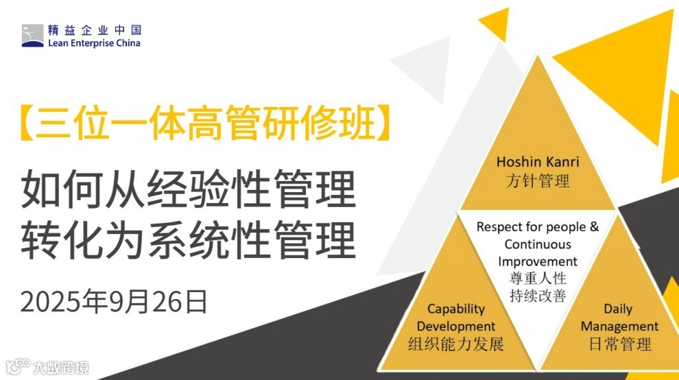 【三位一体高管研修班】 如何从经验性管理转化为系统性管理