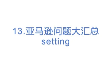 13.亚马逊问题大汇总setting