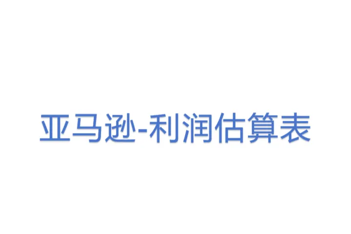 亚马逊-利润估算表