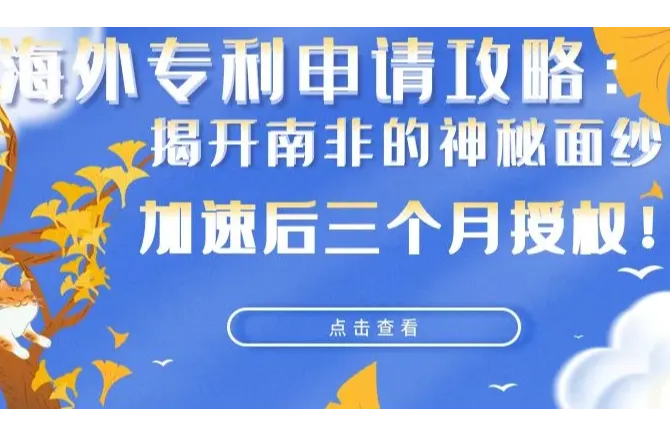 海外专利申请攻略：揭开南非神秘面纱，加速后3个月授权！