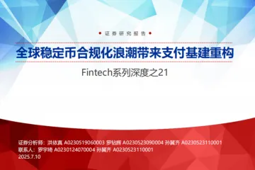 支付行业Fintech系列深度之21全球稳定币合规化浪潮带来支付基建重构-25071049页
