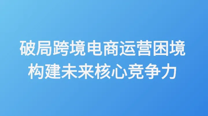 破局跨境电商运营困境，构建未来核心竞争力