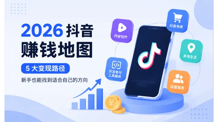 2026 抖音赚钱地图：5 大变现路径，新手也能找到适合自己的方向