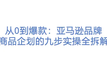 从0到爆款：亚马逊品牌商品企划的九步实操全拆解
