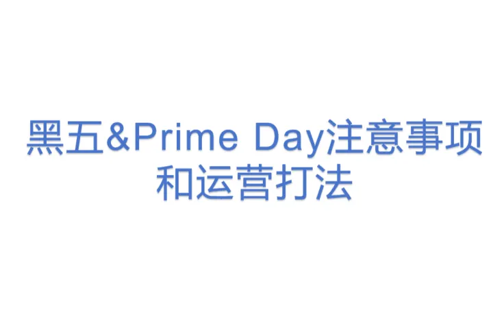 黑五&Prime Day注意事项和运营打法