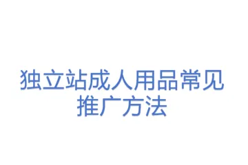 独立站成人用品常见推广方法
