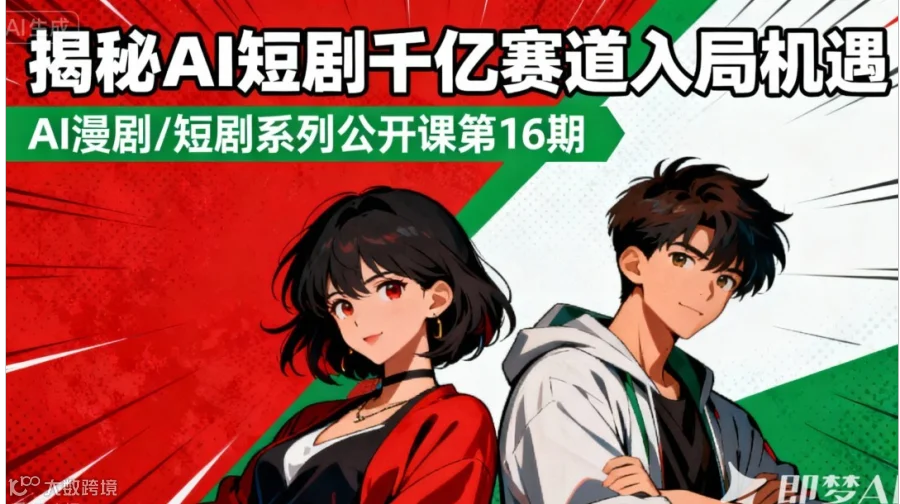 揭秘AI短剧千亿赛道入局机遇——AI短剧/AI漫剧系列公开课