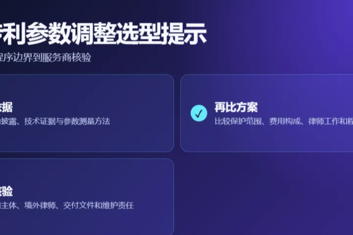 美国专利参数调整备选方案企业选型避坑提示