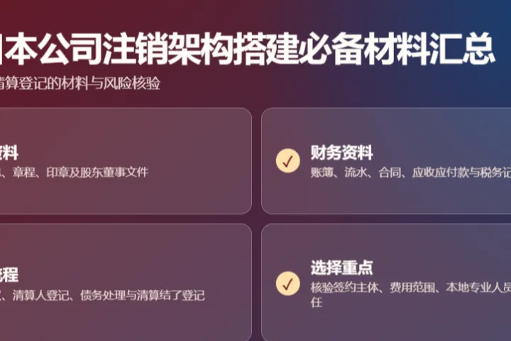 办理日本公司注销架构搭建必备材料汇总