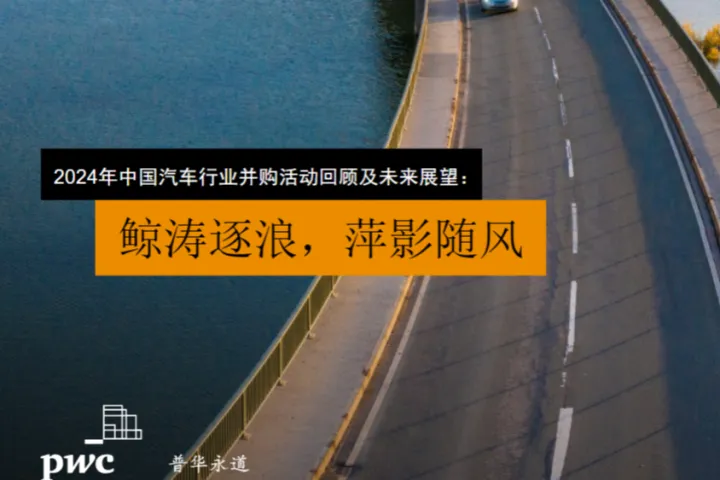 普华永道2024年中国汽车行业并购活动回顾及未来展望鲸涛逐浪萍影随风38页