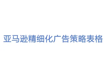 亚马逊精细化广告策略表格(1)