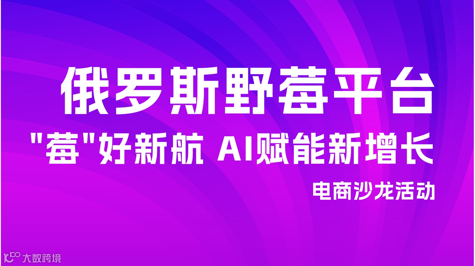 俄罗斯野莓平台 “莓"好新航 AI赋能新增长 电商沙龙活动