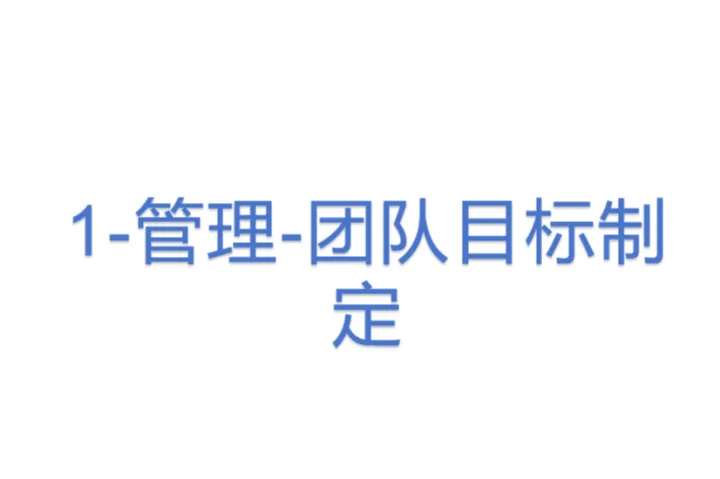1-管理-团队目标制定