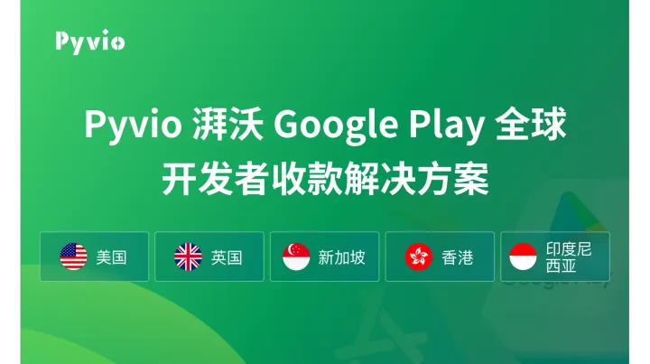 Google Play 美国、英国、新加坡海外开发者收款解决方案|Pyvio湃沃