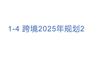 1-4 跨境2025年规划2