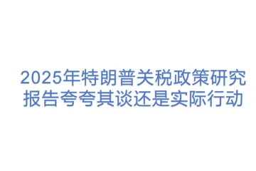 高盛：2025年特朗普关税政策研究报告夸夸其谈还是实际行动英文版