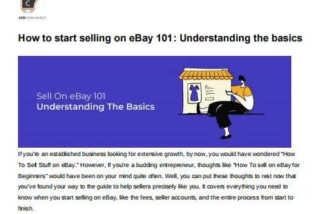 CEDCommerce：eBay跨境电商运营基础入门指南
