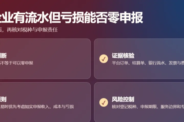 沙特企业存在平台流水但是账面亏损可以零申报吗