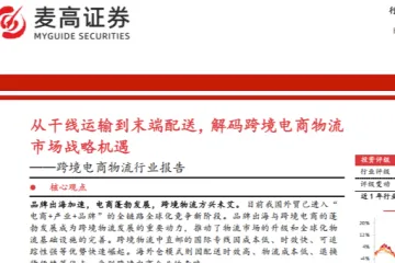 跨境电商物流行业报告：从干线运输到末端配送解码跨境电商物流市场战略机遇-250418（37页）