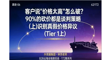 B2B出海062 | 客户说"价格太高"怎么破？90%的砍价都是谈判策略（上）识别真假价格异议（Tier 1上）
