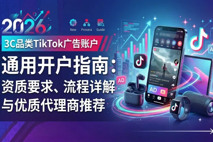 3C品类TikTok广告账户开户通用指南：资质要求、流程详解与优质代理商推荐