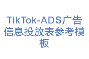 TikTok-ADS广告信息投放表参考模板