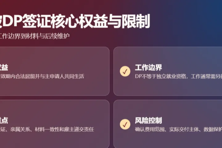 新加坡 DP 签证拥有哪些核心权益和限制