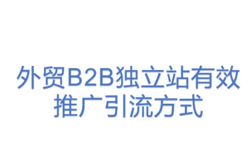 外贸B2B独立站有效推广引流方式