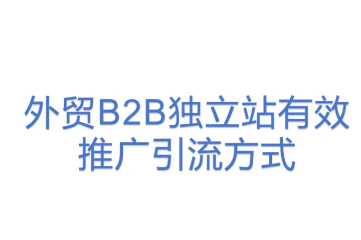 <em>外贸</em>B2B独立站有效<em>推广</em>引流方式