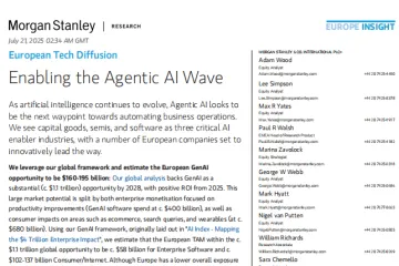 摩根士丹利：欧洲科技扩散研究赋能自主AI浪潮1600亿欧元市场机遇