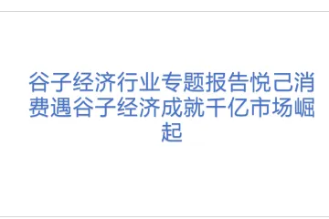 谷子经济行业专题报告悦己消费遇谷子经济成就千亿市场崛起