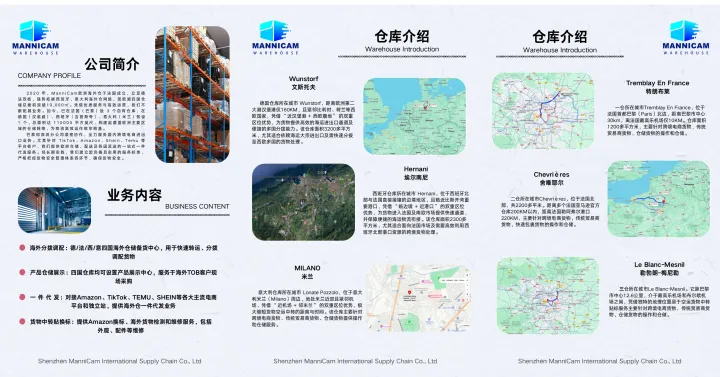 【曼尼卡姆】欧盟德法西意物流服务