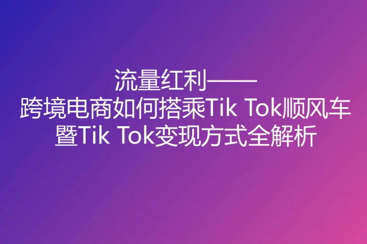 流量红利TikTok变现<em>方式</em>全解析报告