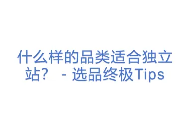 什么样的品类适合独立站？－选品终极Tips