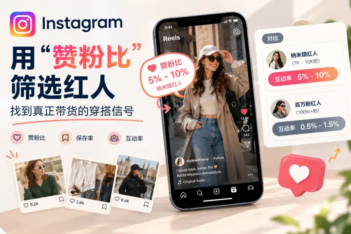 用“赞粉比”筛选红人，找到真正带货的穿搭信号