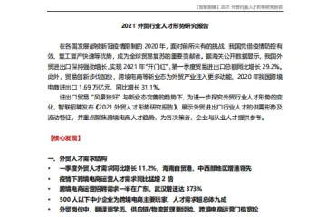 智联招聘：2021外贸行业人才形势研究报告（14页）